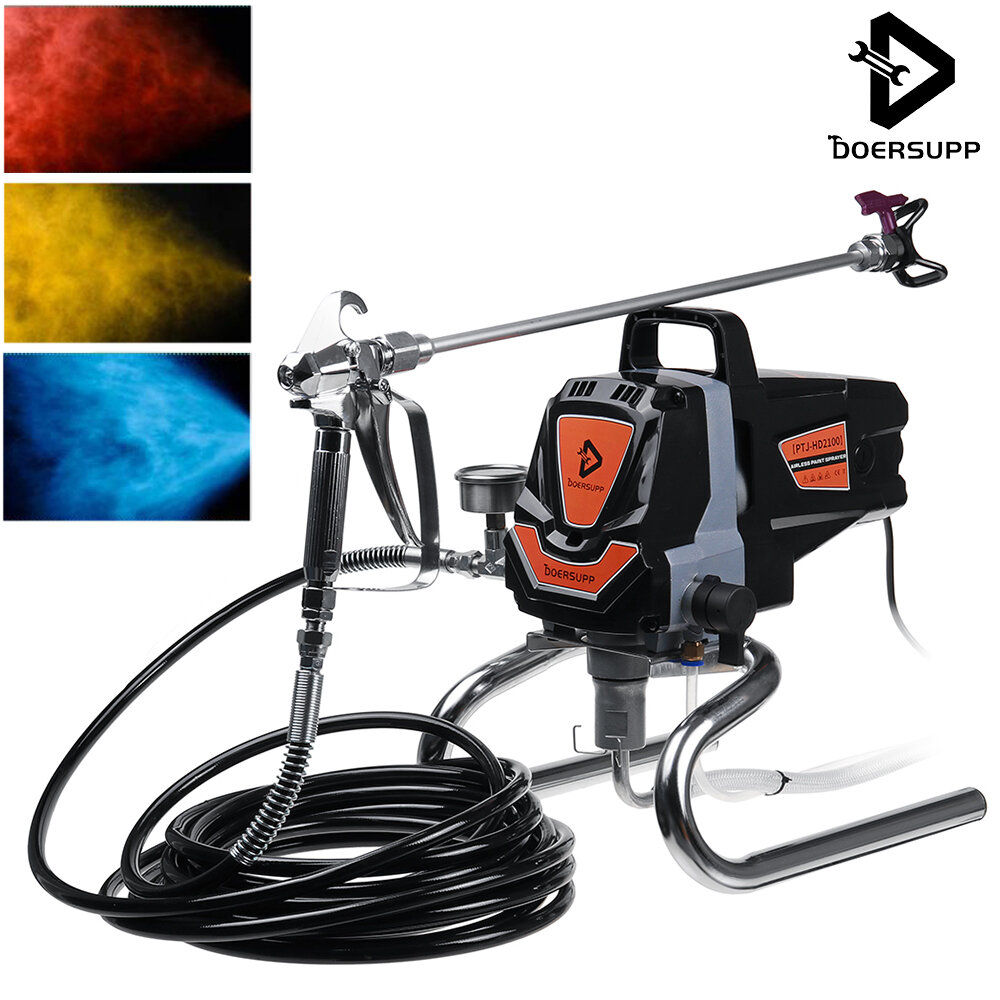 Image of Doersupp 1100W 3000PSI High Pressure Electric Wall Airless Paint Sprayer Paint Machine Spray 220V
