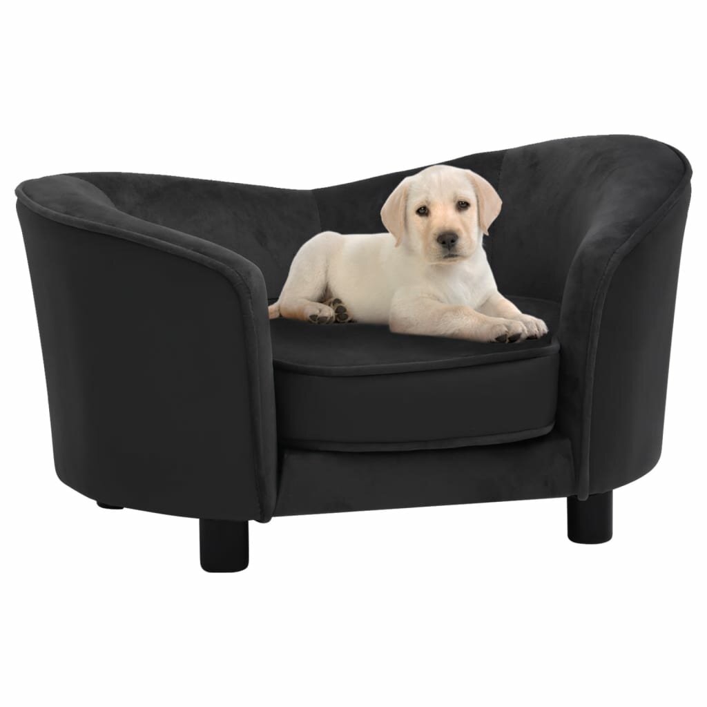 Image of Dog Sofa Black 272"x193"x157" Plush and Faux Leather