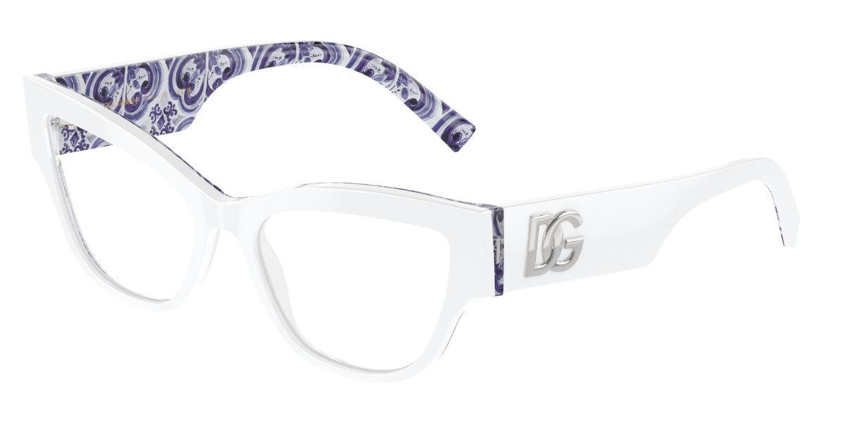 Image of Dolce & Gabbana DG3378 3371 55 Białe Damskie Okulary Korekcyjne PL