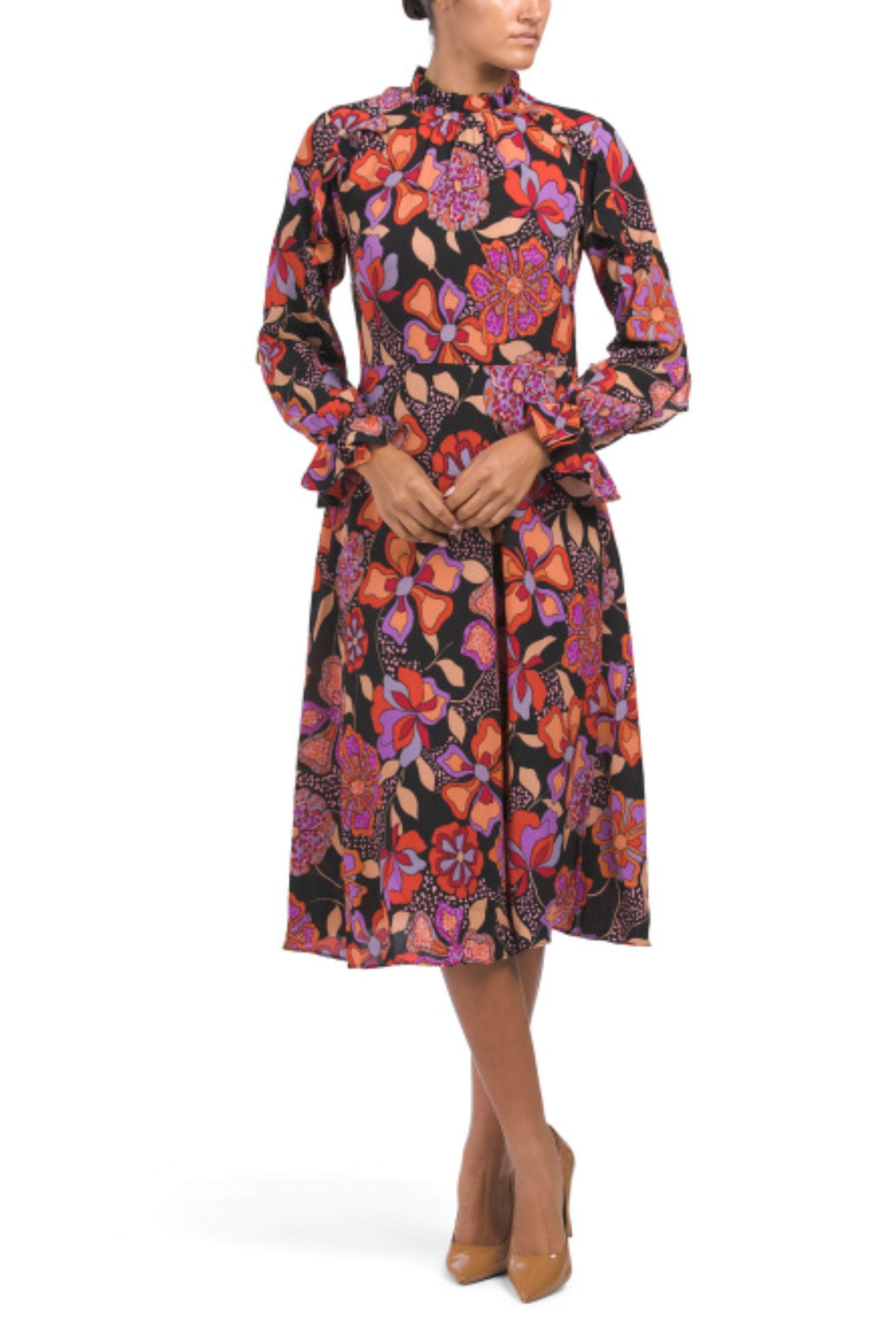 Image of Donna Morgan D9147M - High Neck Long Sleeve Formal Dress