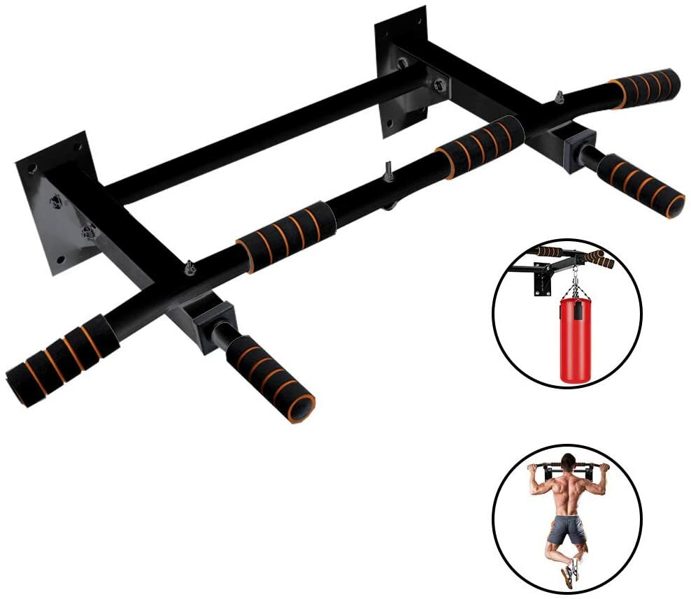 Image of Doorway Wall Mounted Pull Up Bar Heavy Duty Chin Gym Workout Training Fitnes Home Fitness Strength Training Equipment