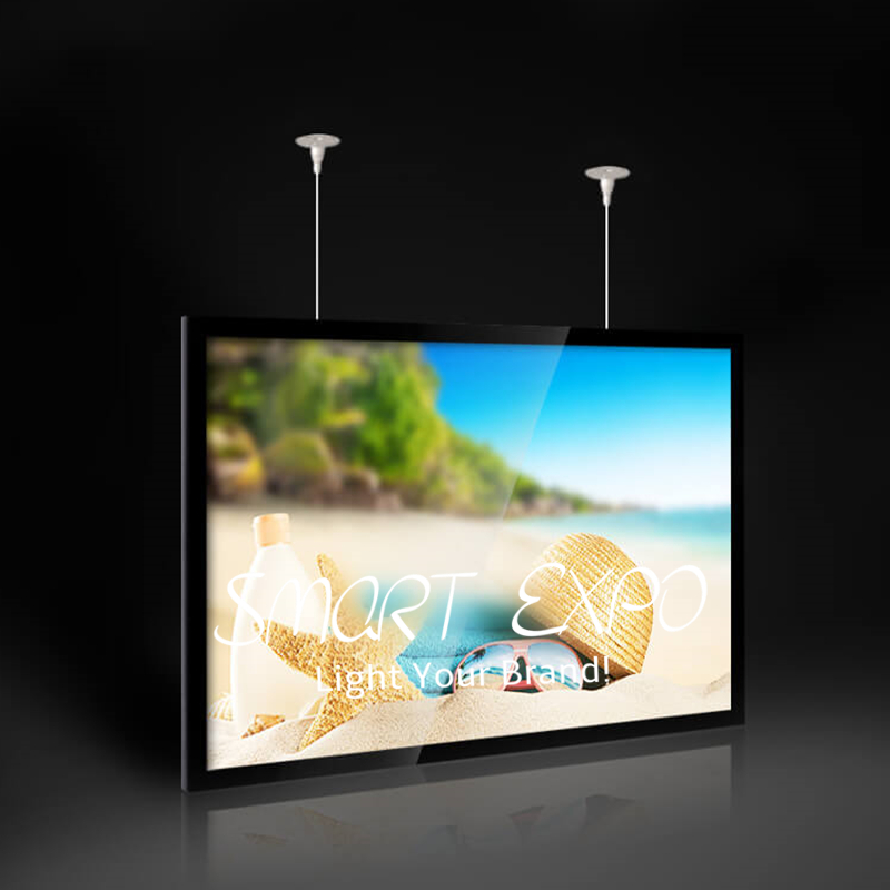Image of Double Hanging Aluminum Magnetic Light Box for Advertising Display with Hang Set Wooden Case Packing (60*90cm)