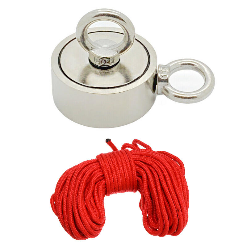 Image of Double Side 94mm 600KG Neodymium Recovery Magnet With 10m Rope Salvage Tool Strong Recovery Fishing Kits