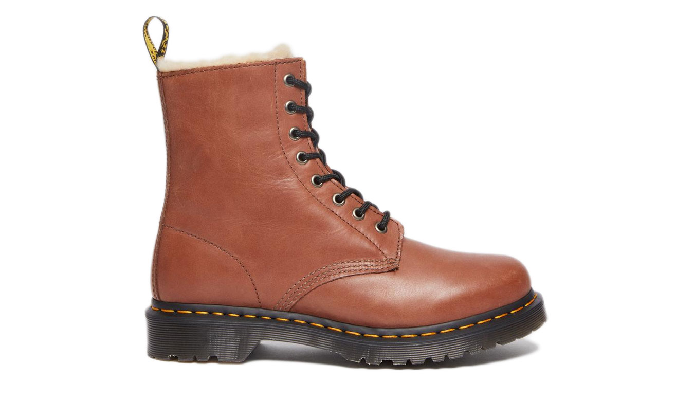 Image of Dr Martens 1460 Serena Faux Fur Leather Boots HU