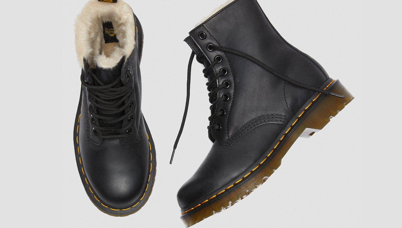 Image of Dr Martens 1460 Serena Faux Fur Lined Ankle Boots US