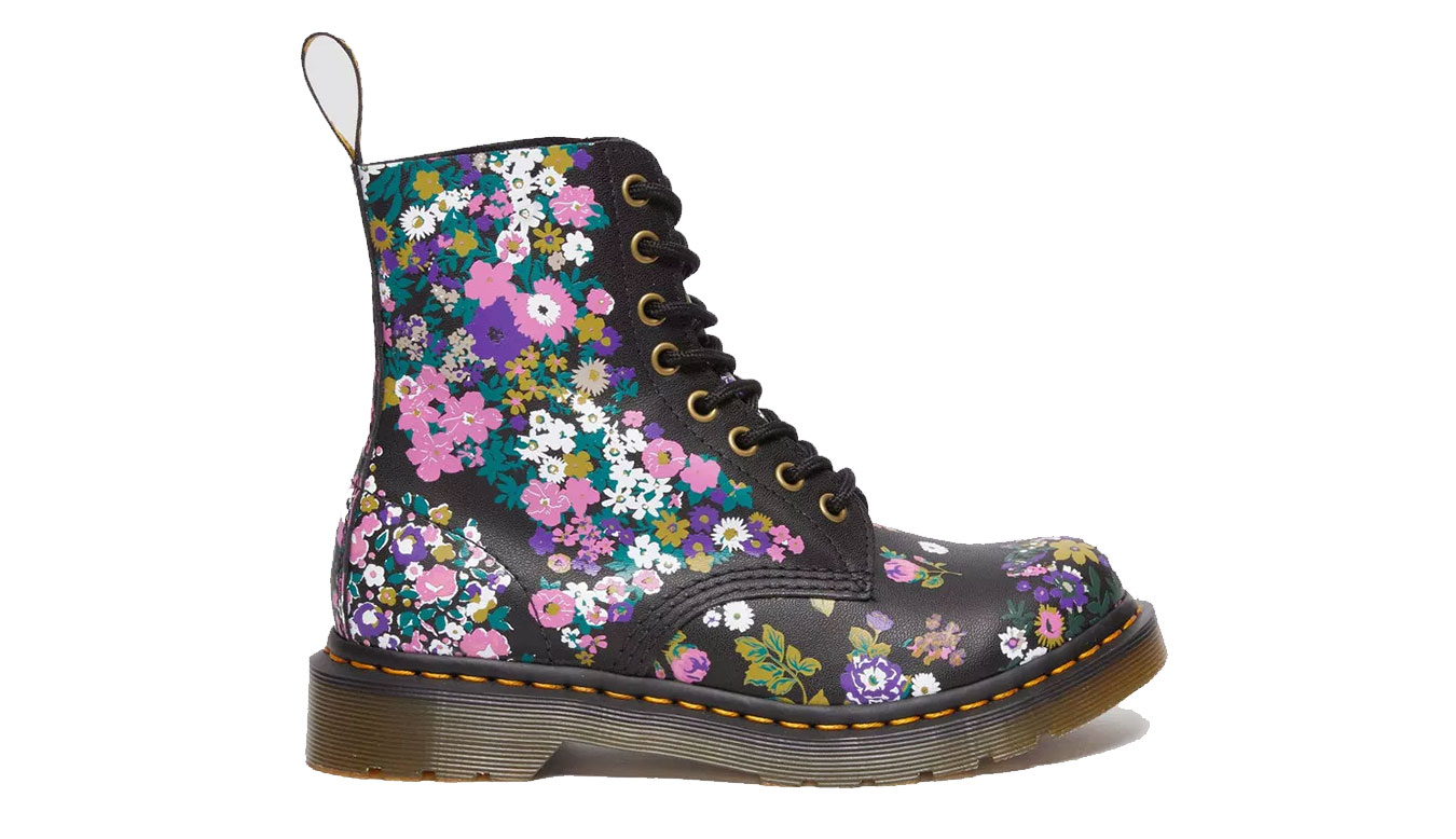 Image of Dr Martens 1460 Vintage Floral Leather Lace Up Boots RO