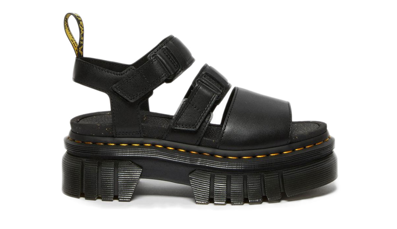 Image of Dr Martens Ricki Nappa Lux Leather3-Strap Platform Sandals US