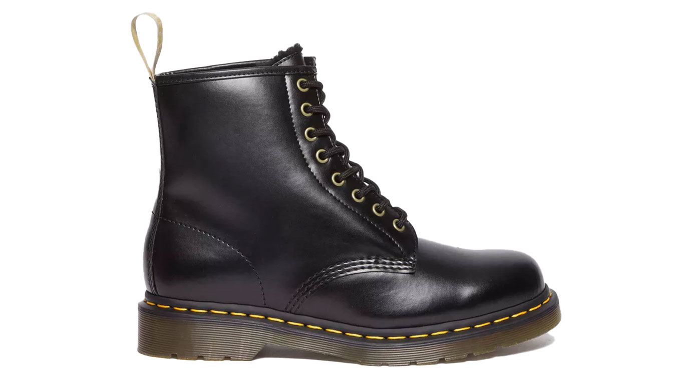 Image of Dr Martens Vegan 1460 Borg Lined Lace Up Boots FR