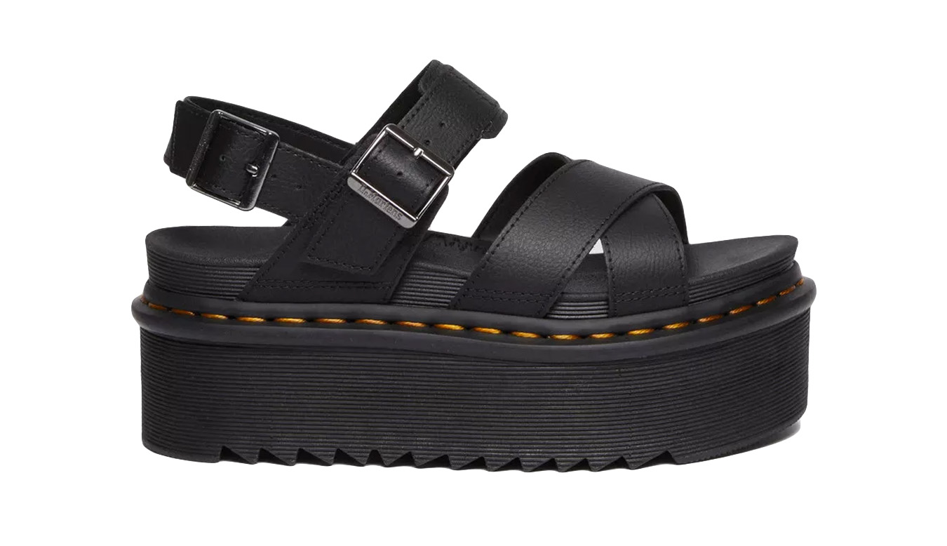 Image of Dr Martens Voss II Athena Leather Strap Platform Sandals FR