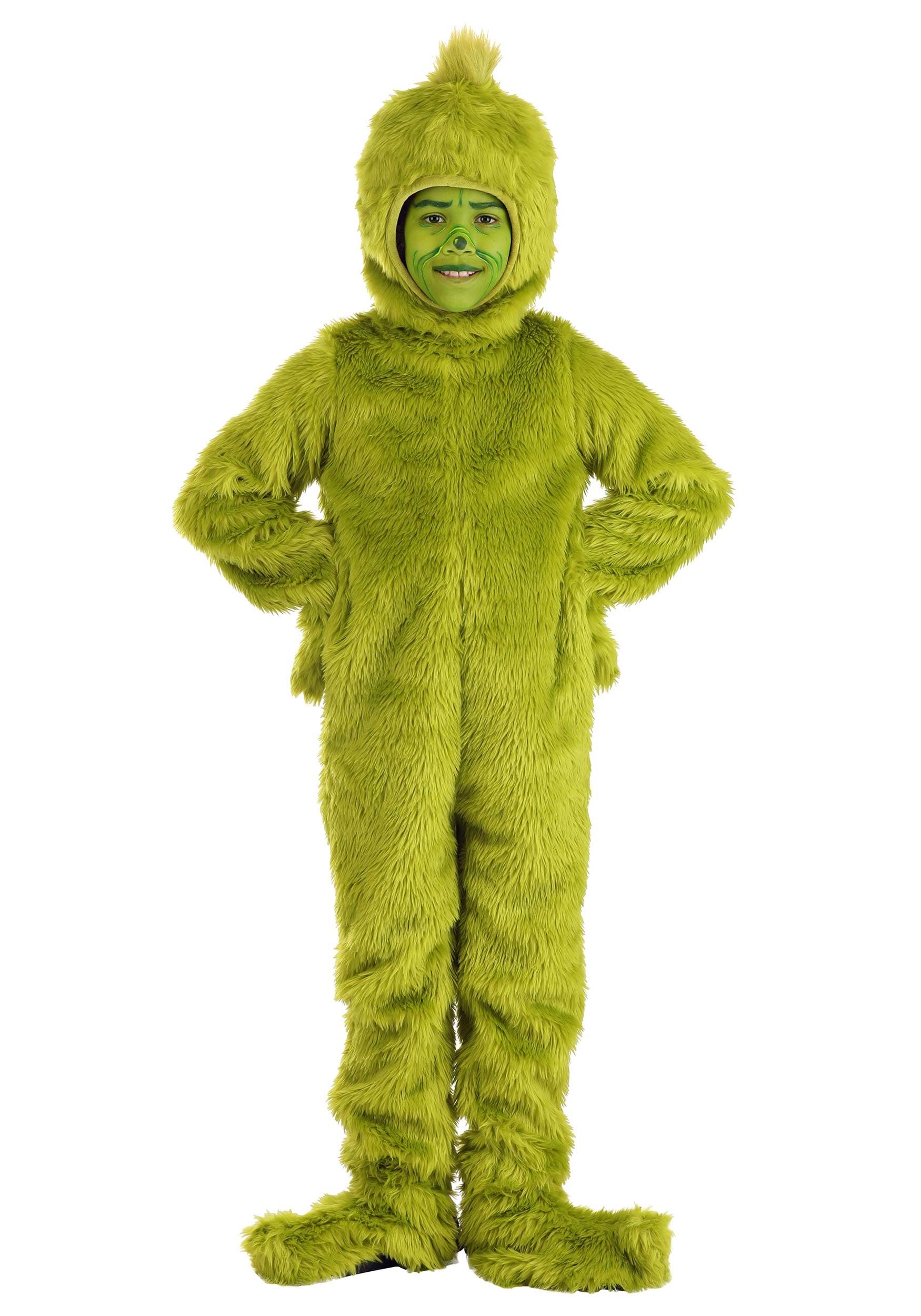 Image of Dr Seuss Grinch Open Face Kid's Costume ID EL451342-XL