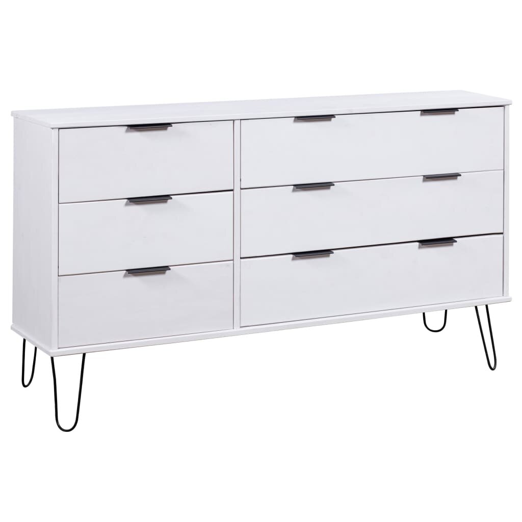 Image of Drawer Cabinet White 47"x156"x29" Solid Pine Wood