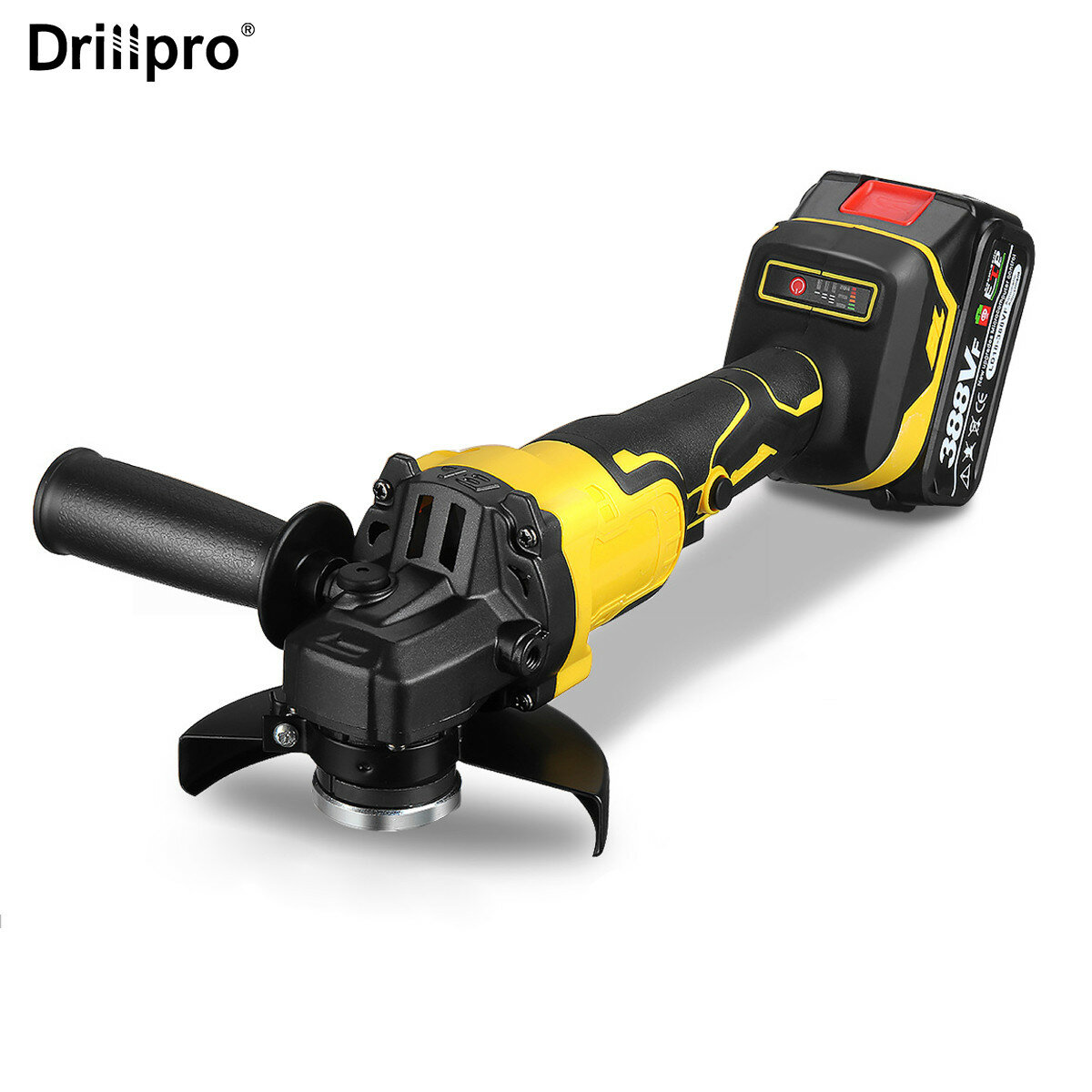 Image of Drillpro 388VF 1280W 8500rpm 3 gears 125mm Brushless Lithium Electric Angle Grinder for Makiita 18V Battery