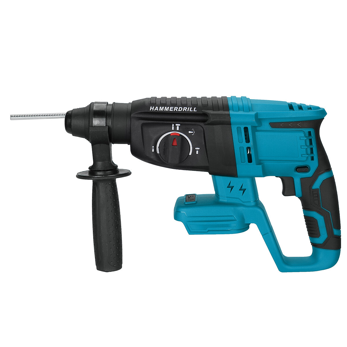 Image of Drillpro 4800bpm Electric Rotary Hammer Drill W/ Rotation Handle Punch Chisel Power Tool For Makita 18V Battery
