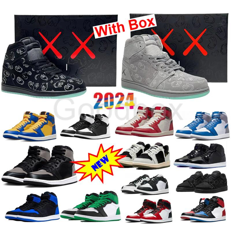 Image of Dusted Clay 1s KAWS Satin Shadow 1 High OG Reverse Panda Basketball Shoes High Sport Red 85 Metallic Burgundy Lost and Found With Box Mens S
