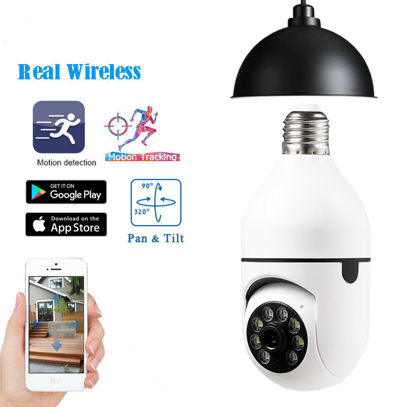 Image of E27 2MP Mini PTZ Full HD Wifi IP Camera with E27 Bulb Socket Night Vision Cloud Storage Speed Dome Security Serveillence