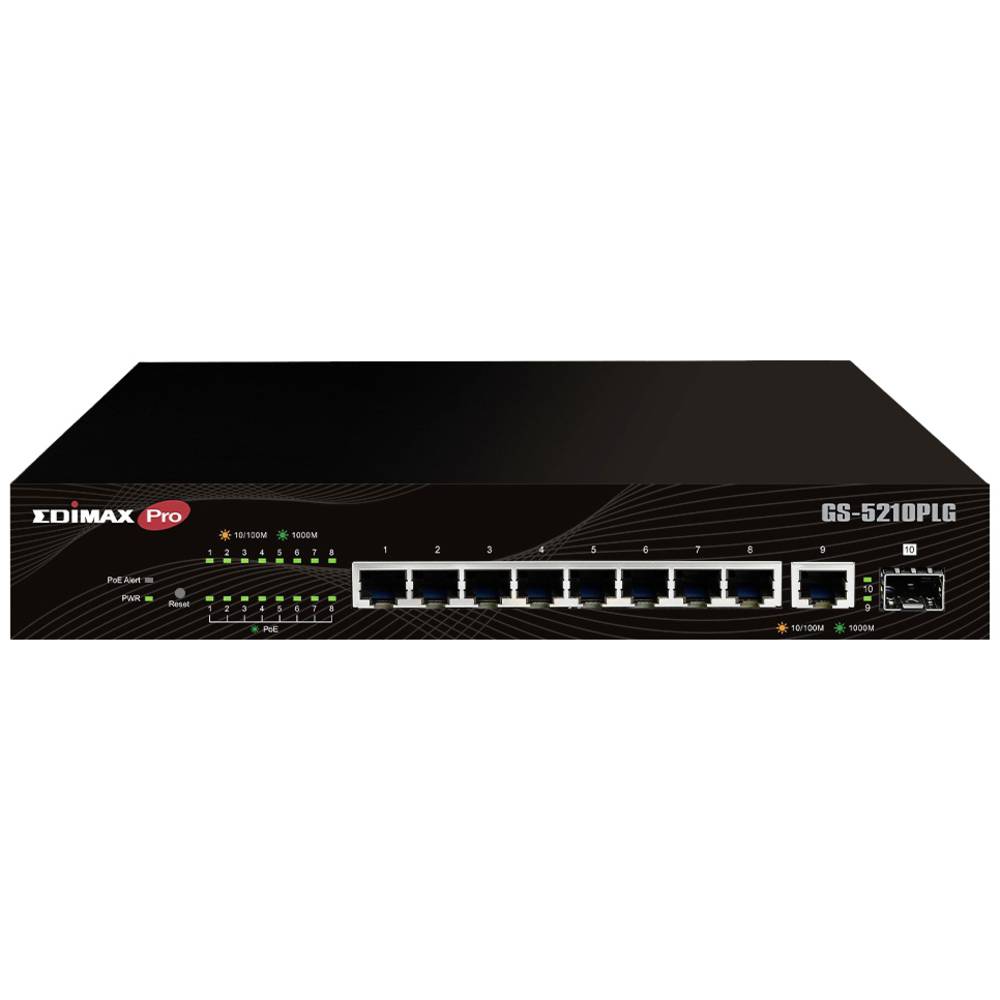 Image of EDIMAX GS-5210PLG Network RJ45/SFP switch 8 + 2 ports 20 GBit/s PoE