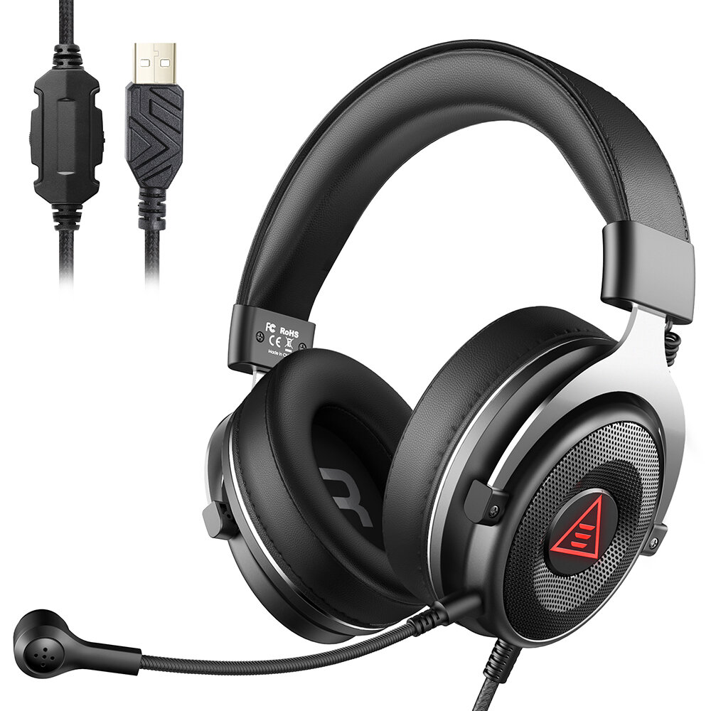 Image of EKSA E900Plus Gaming Headset Virtual 71 Surround Sound ENC Noise Reduction Detachable Mic Headphone Gamer for PS4 Lapto