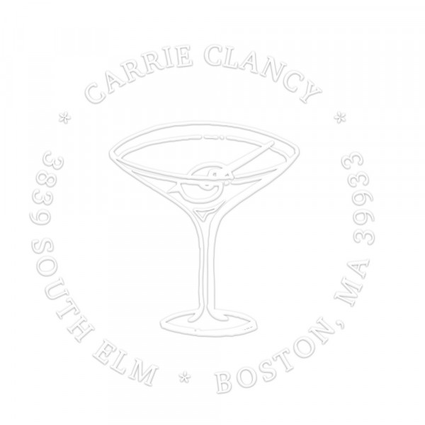 Image of EN MSEAL22L Happy Hour Martini Round Monogram Seal