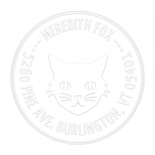 Image of EN MSEAL27L Little Black Cat Round Monogram Seal