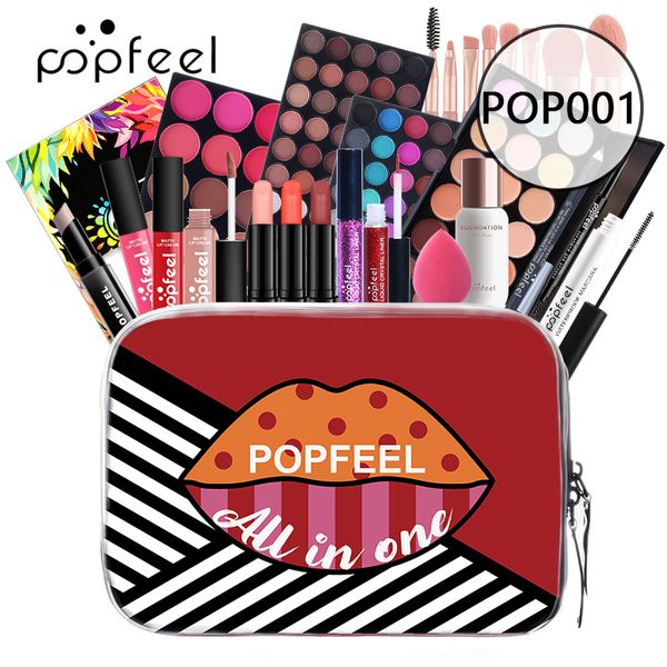 Image of ENH 717773659 popfeel gift sets beginner makeup 24pcs in one bag eye shadow lipgloss lip stick blush concealer cosmetic make up collection