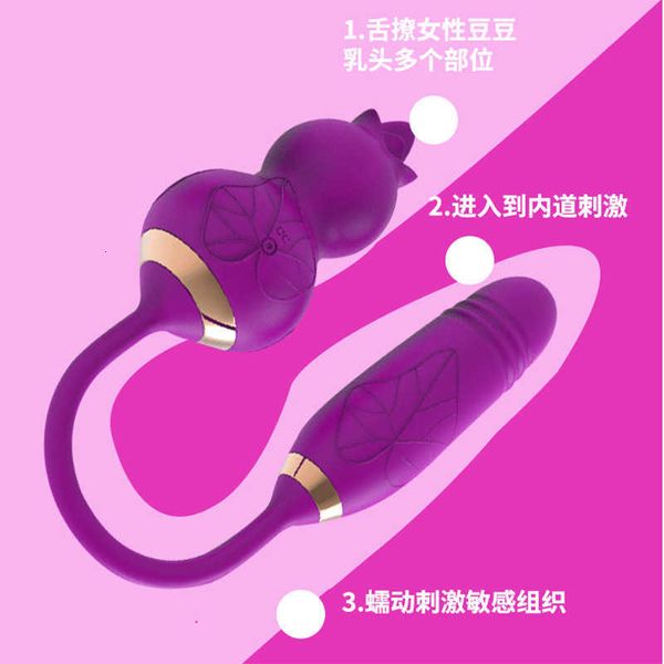 Image of ENH 813335087 toy massager hulu tongue telescopic gun massage vibrating rod vibration masturbation jumping egg female products