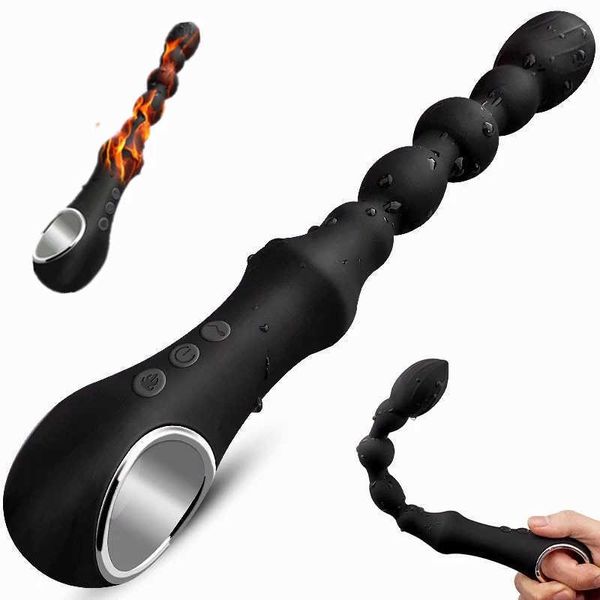 Image of ENH 825985019 toy massager butt plug anal vibrator heating long beads prostate massager toys for men women masturbator vibrating products
