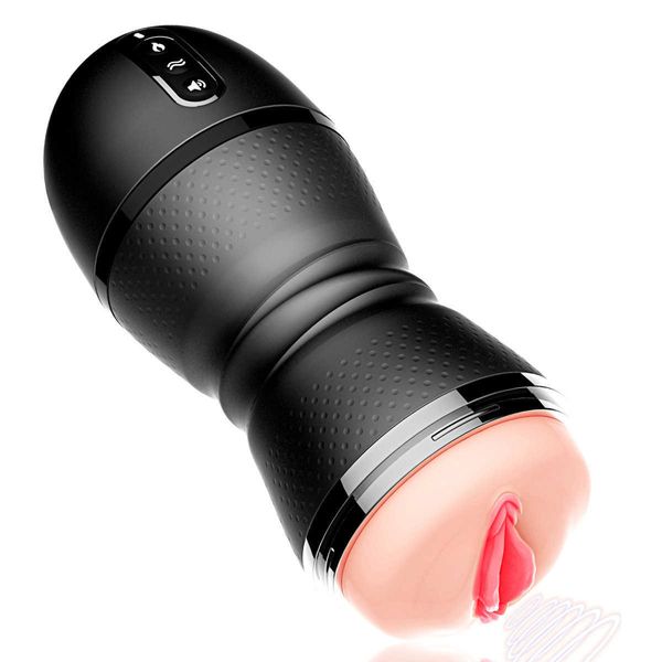 Image of ENH 826154500 toy massager full automatic aircraft cup male real yin masturbator inserted into super tight products for adults black feather knight&#039s