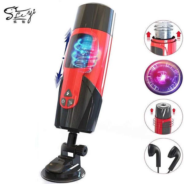 Image of ENH 826590568 toy massager dark knight aircraft cup piston fully automatic telescopic rotary masturbation male sexual products