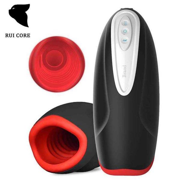 Image of ENH 826594929 toy massager rieson automatic warming joyful forest deep throat aircraft cup for men 10 frequency rotary vibration penis mouth love