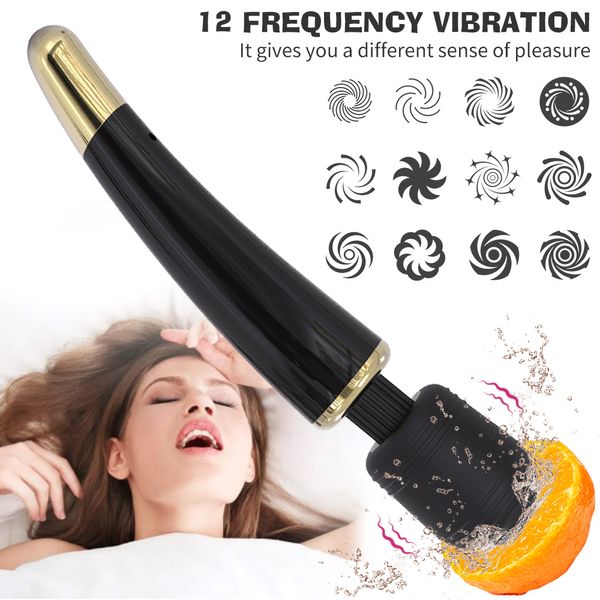 Image of ENH 827733626 toy massager massage 12 frequency nipple clit stimulator magic wand av vibrator female masturbator machine clitoral massager toys for couple