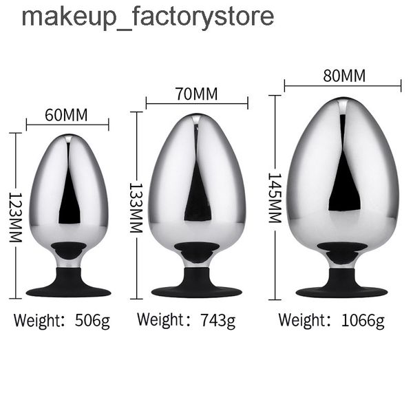 Image of ENH 827735966 toy massager massage metal butt plug anal grande sexo toys for woman big buttplug dilatador beads toy gay men sextoyse homme 77vs