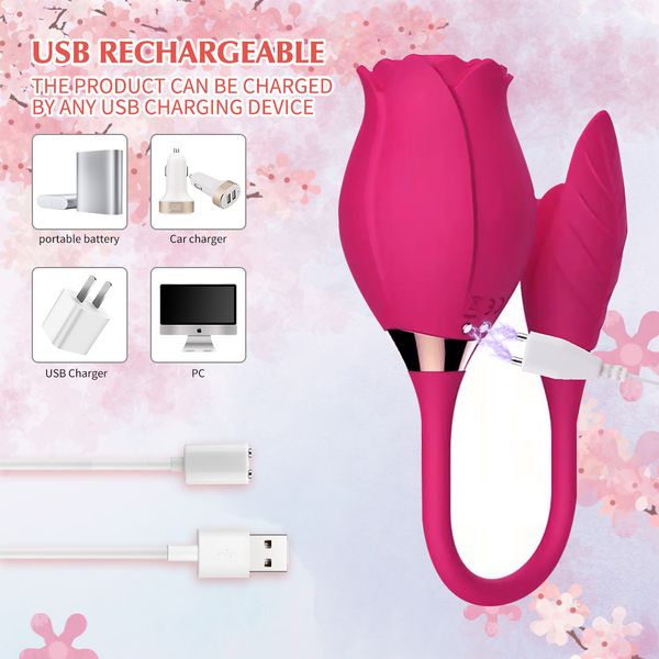 Image of ENH 827743564 toy massager massage dual motor rose sucking vibrator 10-frequency vibration egg nipple clitoral stimulator erotic product toy for woman smb