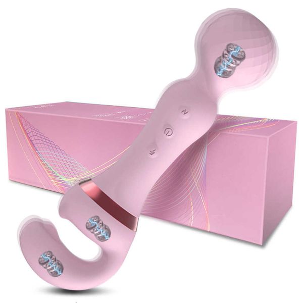 Image of ENH 827884540 toy powerful 2 in 1 av vibrator female magic wand clitoris stimulator usb recharge 20 modes g spot massager toys dildo for women hvae