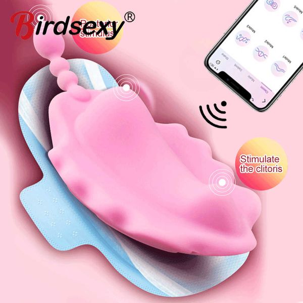Image of ENH 827894473 full body massager vibrator butterfly wearable dildo for women bluetooth wireless app remote control vibrating panties couple q0602 yzm5