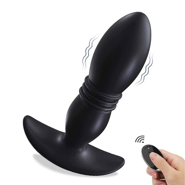 Image of ENH 828250070 vibrator toy massager remote control thrusting telescopic multi-speed bullet vibrating anal plug male dildo anus vibrate toys h8y6