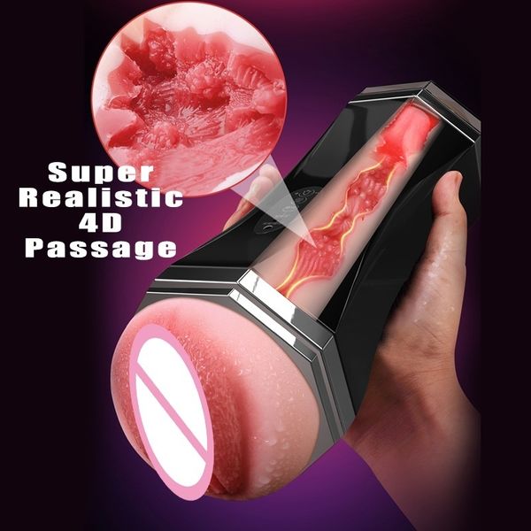 Image of ENH 828269829 toy massager automatic male masturbator dual channel blowjob pussy sucking realistic vagina machine aircraft cup oral toys for men