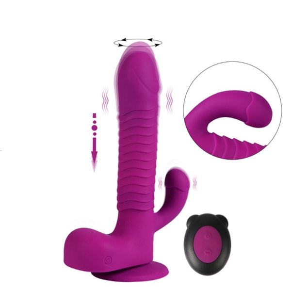 Image of ENH 828276062 vibrator toy massager wireless remote control double head shock dildos ladies silicone penis female toys for woman iser