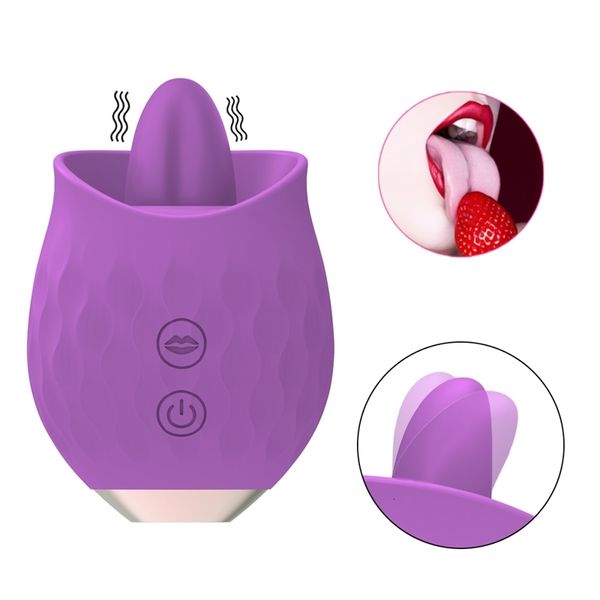 Image of ENH 828276280 vibrator toy massager women masturbation lick toy tongue licking sucking nipple clitoral stimulation rose vibration clitoris stimulator izys