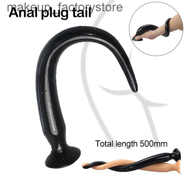 Image of ENH 828517708 toy massager massage 50cm super long anal plug tail toys butt plug prostate dildo anal for women buttplug games shop