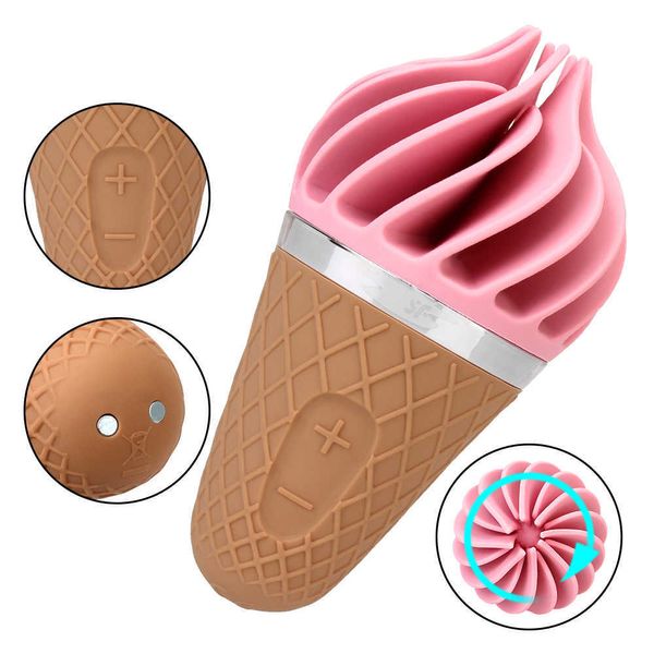 Image of ENH 828518650 toy massager massage items soft silicone cone toy for women mini ice cream vibrator shop female masturbation g spot clitoris stimulator edjm