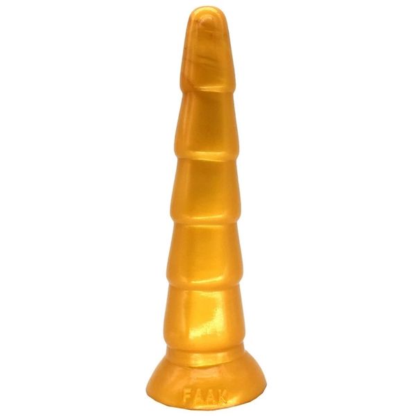 Image of ENH 828518839 toy massager massage gold color silicone anal plug with suction cup toys for couple 27cm long masturbation rod vaginal health toy