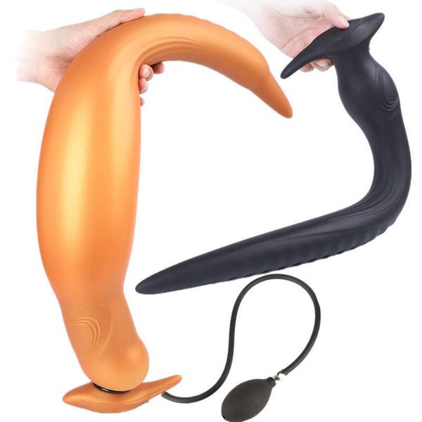 Image of ENH 828518971 toy massager super long anal plug huge butt bdsm product inflatable s vagina dilator erotic toy for men women couples