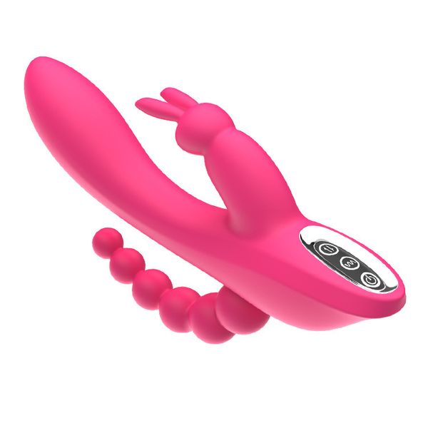 Image of ENH 828519232 toy massager 3 in 1 g-spot rabbit anal dildo vibrator toys with 10 vibrating modes for women rechargeable clitoris vagina stimulato