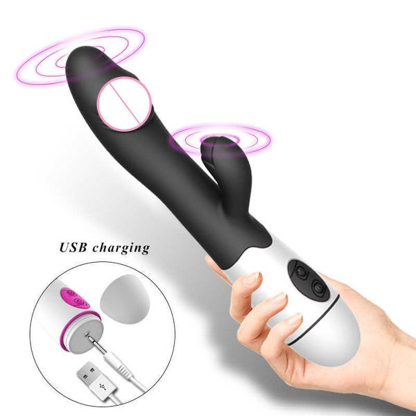 Image of ENH 828796321 full body massager vibrator rabbit female vagina clitoris stimulator realistic g spot dildo magic wand toys for women erotic toys a1ew
