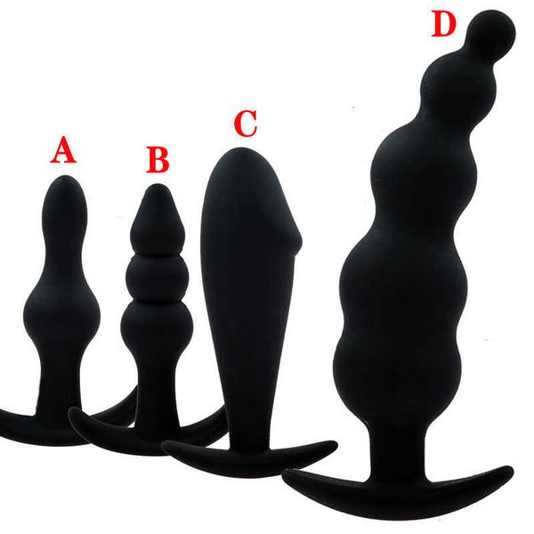 Image of ENH 828796606 full body massager vibrator toy silicone anal plug g spot anus dilator stimulator beads butt toys for woman men masturbation ass buttplug bg