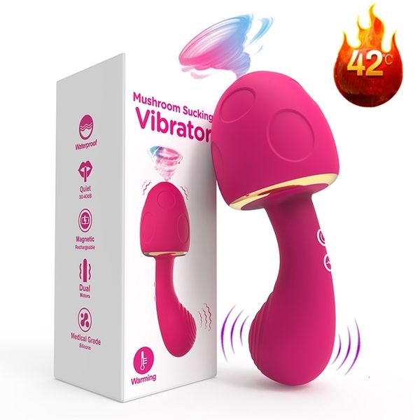 Image of ENH 829362181 vibrator toy massager mushroom g spot shock clitoris masturbation heating product electric 18 y sucking toys for women eqir