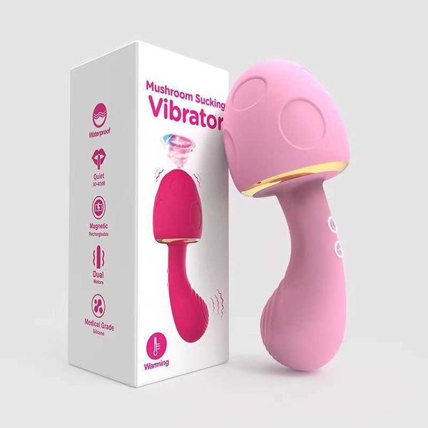 Image of ENH 829510527 toy massager mushroom sucking device women&#039s masturbation stick warming g-spot clitoris egg massage