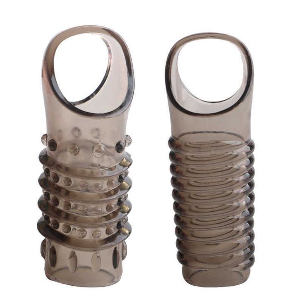 Image of ENH 829511669 toy massager crystal sleeve hum ha two thread wolf tooth male penis compound block lock spermatic ring lengthening adult
