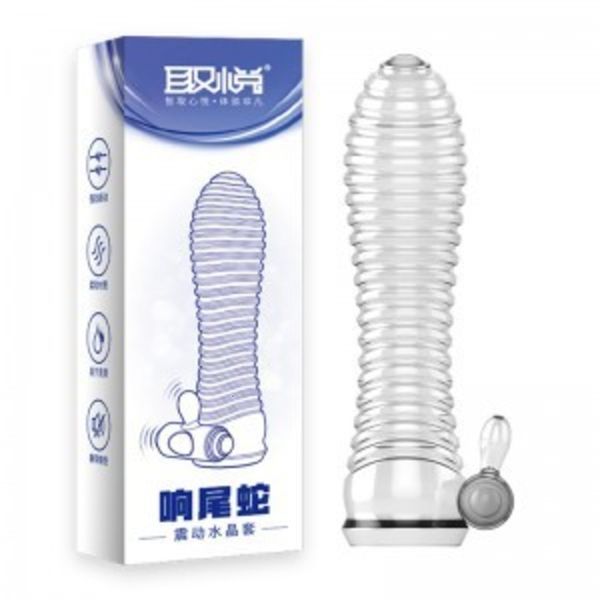 Image of ENH 829542760 full body massager toys masager vibrator toys penis cock pleasing vibrating crystal wolf tooth granule cover lengthening and thickening g-sp