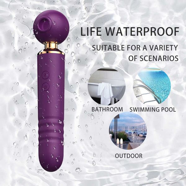 Image of ENH 830518662 toy massager cute pier vibrating stick sucking tapping and retractable three in one masturbation for women
